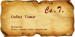 Csősz Timur névjegykártya